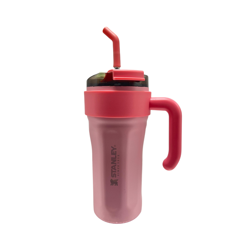 Copo Garrafa Térmica 800ml Isolamento Com Canudo Em Inox Silicone