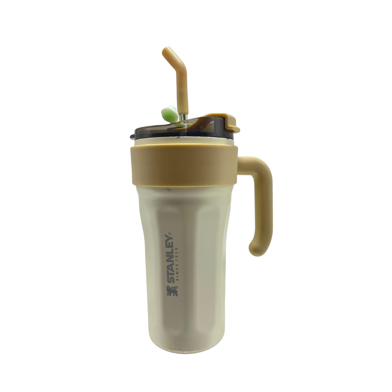 Copo Garrafa Térmica 800ml Isolamento Com Canudo Em Inox Silicone