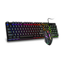 Kit Teclado e Mouse com Fio RGB LED Gamer