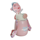 Garrafa Infantil 500ml Urso Com Canudo Alça Adesivos Para Decorar