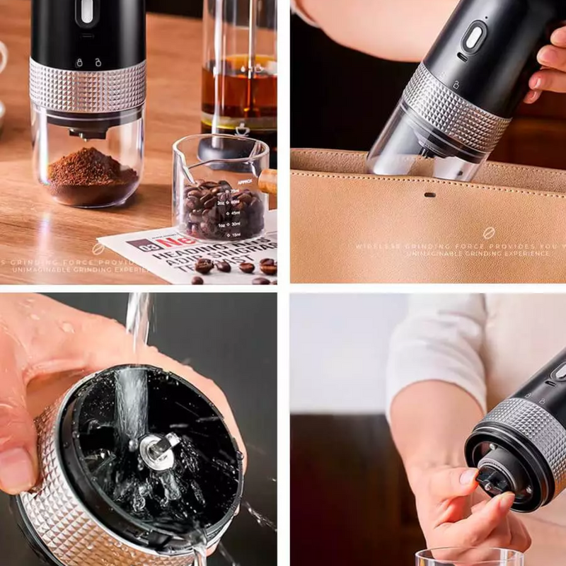 Moedor de Café Portátil com Ajuste de Moagem e Bateria Recarregável