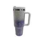 Copo Térmico Glamour com Strass 1200ml Inox Tampa Vedada e Canudo