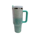 Copo Térmico Glamour com Strass 1200ml Inox Tampa Vedada e Canudo