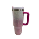 Copo Térmico Glamour com Strass 1200ml Inox Tampa Vedada e Canudo