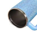 Copo Térmico Glamour com Strass 1200ml Inox Tampa Vedada e Canudo