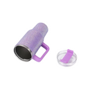 Copo Térmico Glamour com Strass 1200ml Inox Tampa Vedada e Canudo