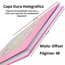 Livro de Colorir Personalizado 50 Folha Capa Holográfica A5 Coloring Book Desenho