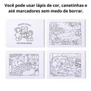 Livro de Colorir Personalizado 50 Folha Capa Holográfica A5 Coloring Book Desenho
