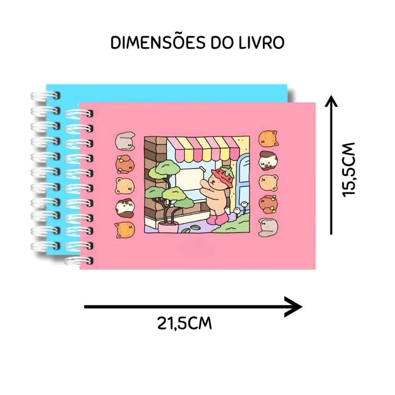 Livro de Colorir Personalizado 50 Folha Capa Holográfica A5 Coloring Book Desenho