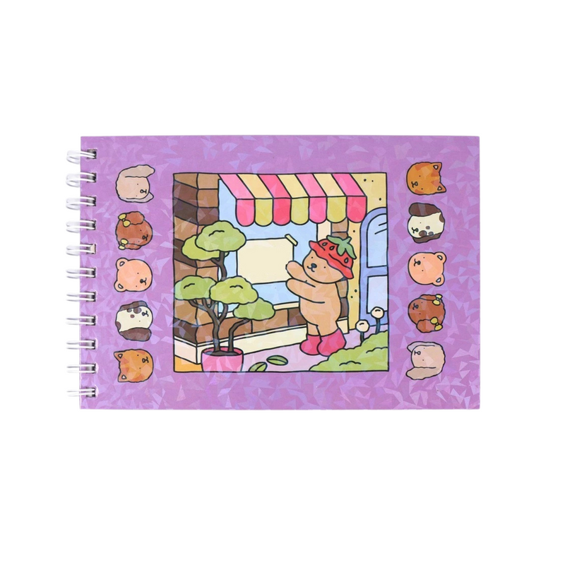 Livro de Colorir Personalizado 50 Folha Capa Holográfica A5 Coloring Book Desenho
