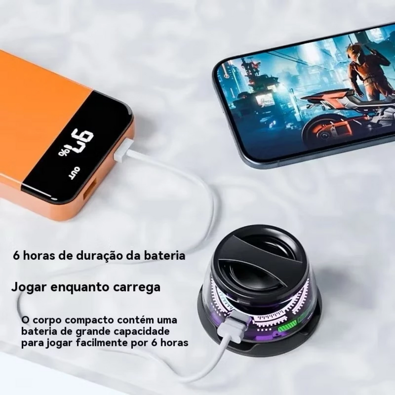 Mini Caixa de Som Bluetooth 5.4 Magnética com Luz RGB e Subwoofer Portátil