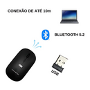 Mouse Sem Fio Bluetooth 2,4 Ghz Recarregável Wireless Ergonômico