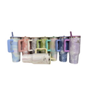 Copo Térmico com Estampa Mármore Colorido 1200ml – Bico Flexível