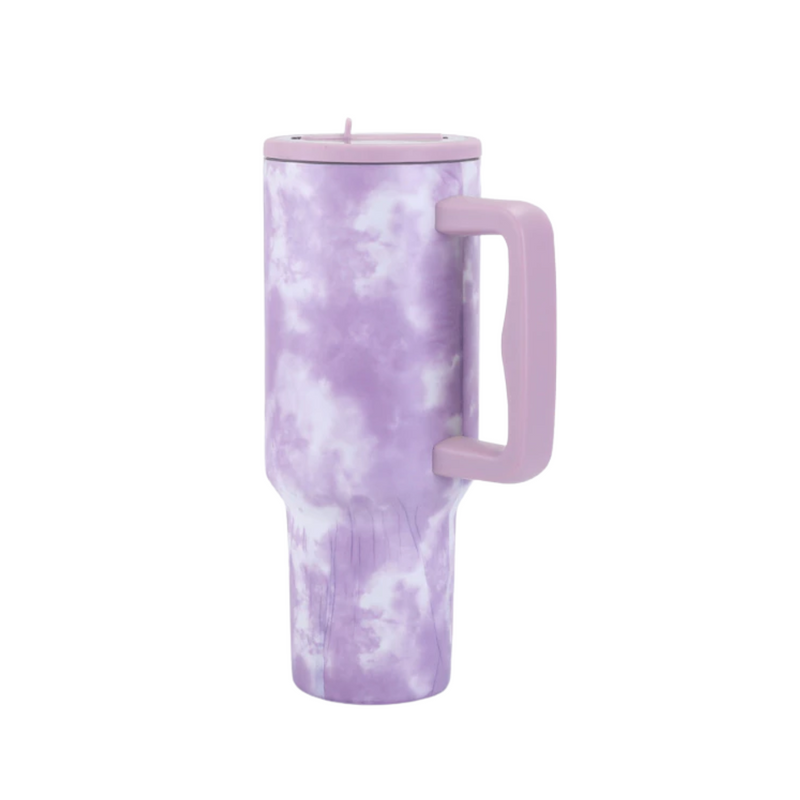 Copo Térmico com Estampa Mármore Colorido 1200ml – Bico Flexível