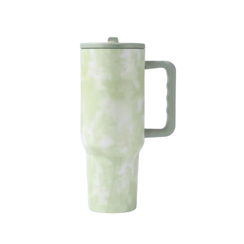 Copo Térmico com Estampa Mármore Colorido 1200ml – Bico Flexível