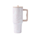 Copo Térmico com Estampa Mármore Colorido 1200ml – Bico Flexível