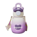 Garrafa Infantil 500ml Urso Com Canudo Alça Adesivos Para Decorar