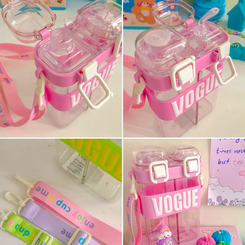 Garrafa Vogue Dupla 750ml em Plástico Resistente com Design Sofisticado