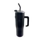 Copo Garrafa Térmica 1200ml Com Adesivos e Canudo Inox Proteção Silicone