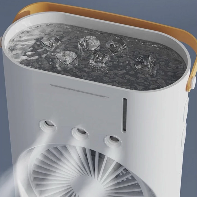 Ventilador Portátil Climatizador e Umidificador de Ar com Iluminação LED e Controle Remoto