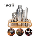 Kit Bartender Profissional Coqueteleira 12 Peças em Aço Inox Para Drinks e Coquetéis