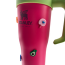 Copo Garrafa Térmica 1200ml Com Adesivos e Canudo Inox Proteção Silicone