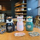 Garrafa Infantil 500ml Urso Com Canudo Alça Adesivos Para Decorar