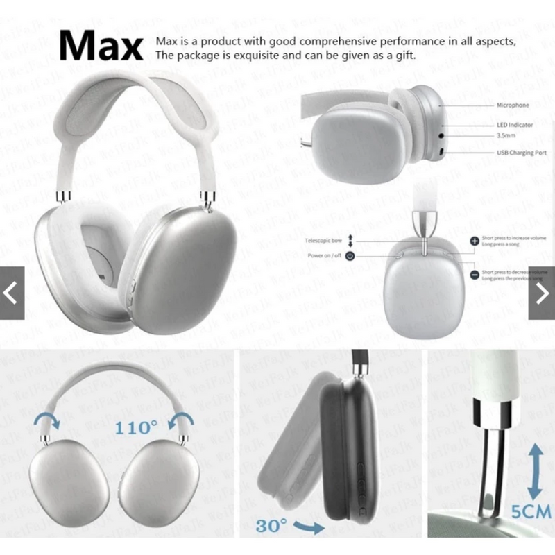 Fone Bluetooth Sem Fio P9 Super Bass Áudio HD Com Microfone 12H Bateria