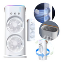 Ventilador Portátil Climatizador e Umidificador de Ar com Iluminação LED e Controle Remoto