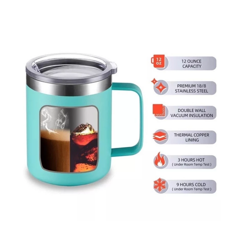 Copo Térmico Caneca Aço Inox Com Tampa Camp Mug 350ML