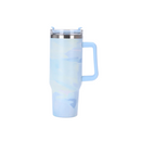 Copo Térmico com Estampa Mármore Colorido 1200ml Canudo e Tampa Hermética