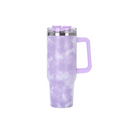 Copo Térmico com Estampa Mármore Colorido 1200ml Canudo e Tampa Hermética