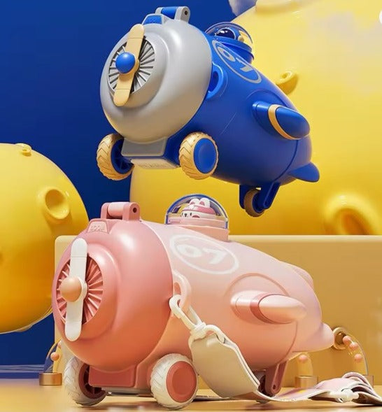 Garrafa Infantil Modelo Avião 500ml Com Copo Removível