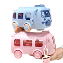 Garrafa Infantil De Água com Canudo de 500ML Formato de Ônibus Urso Com Alça