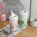 Copo Térmico 300ml Bubble Tea com Parede Dupla e Ventosa Anti Queda