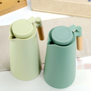 Garrafa Térmica Termômetro Digital 1L Café Chá Com Cabo Madeira