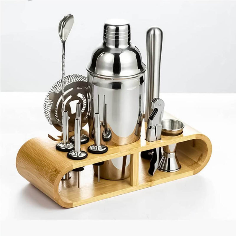 Kit Bartender Profissional Coqueteleira 12 Peças em Aço Inox Para Drinks e Coquetéis