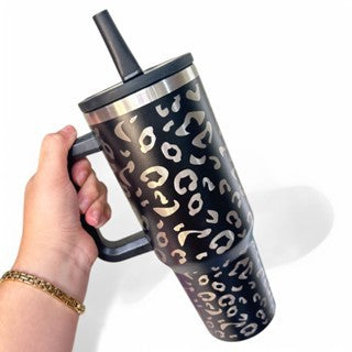 Copo Garrafa Térmica Inox 1200ml Bico Flexível Estampa Onça