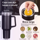 Copo Garrafa Térmica Inox 1200ml Parede Dupla Tampa Canudo Premium