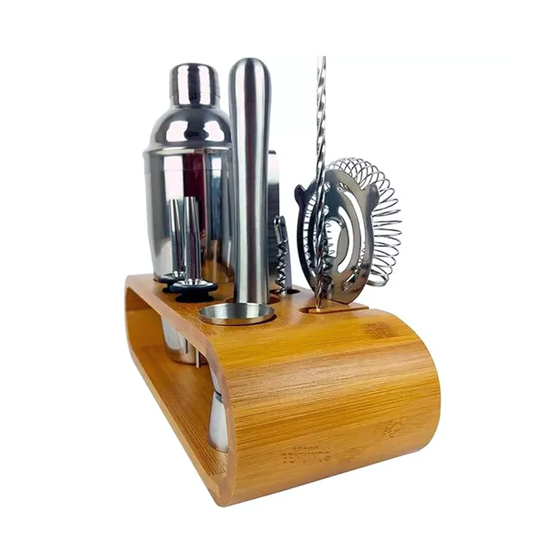 Kit Bartender Profissional Coqueteleira 12 Peças em Aço Inox Para Drinks e Coquetéis