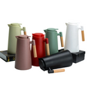 Garrafa Térmica Termômetro Digital 1L Café Chá Com Cabo Madeira