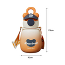 Garrafa Infantil 500ml Urso Com Canudo Alça Adesivos Para Decorar
