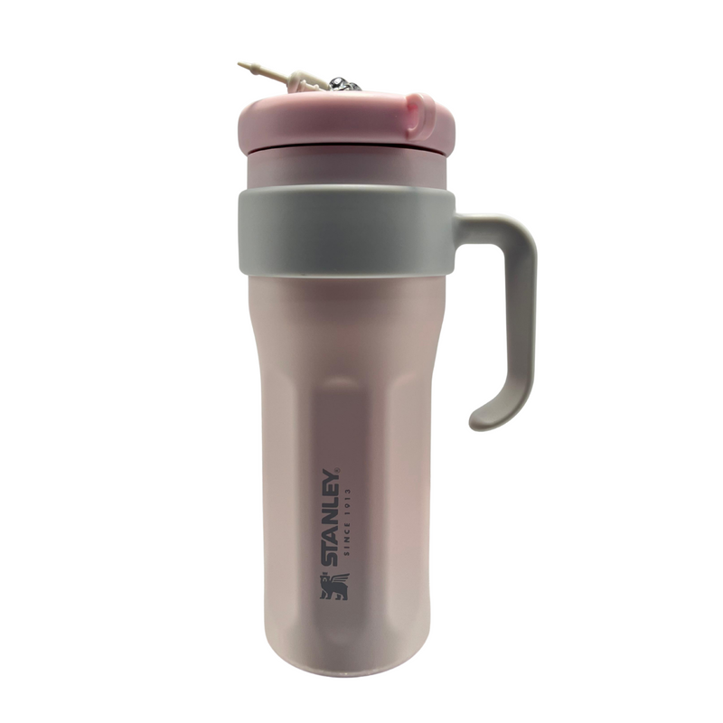 Copo Garrafa Térmica 1200ml Isolamento Com Canudo Em Inox Silicone