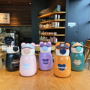 Garrafa Infantil 500ml Urso Com Canudo Alça Adesivos Para Decorar