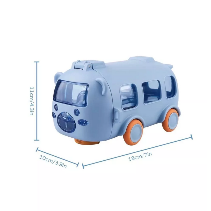 Garrafa Infantil De Água com Canudo de 500ML Formato de Ônibus Urso Com Alça