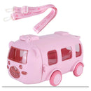 Garrafa Infantil De Água com Canudo de 500ML Formato de Ônibus Urso Com Alça