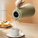 Garrafa Térmica Termômetro Digital 1L Café Chá Com Cabo Madeira