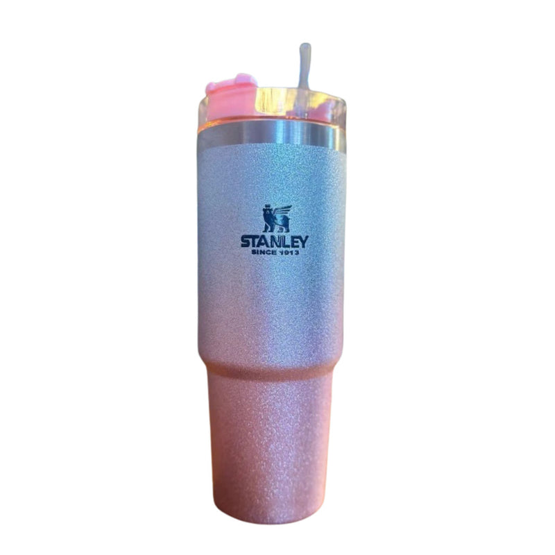 Garrafa Térmica Glitter 900ml Inox Com Tampa e Canudo