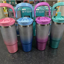 Garrafa Térmica Glitter 900ml Inox Com Tampa e Canudo