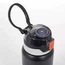 Garrafa Térmica Colorida 800ml Com Alça, Canudo, Tampa Fast Click e Fundo Emborrachado